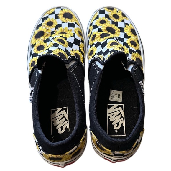 Vans Sunflower Checkered Slip-On Sneakers - Black and Yellow - Picture 7 of 8
